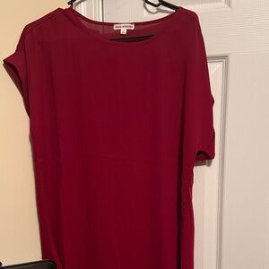 Women's Burgundy Short Sleeve Blouse